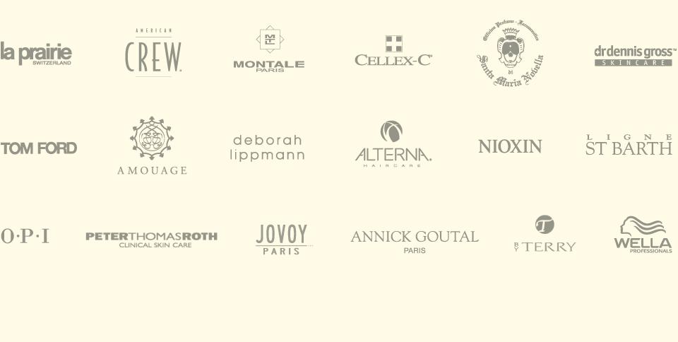 Produktlogos: la prairie, Montale Paris, Santa Maria Novella, Cellex-C, dr. dennis gross